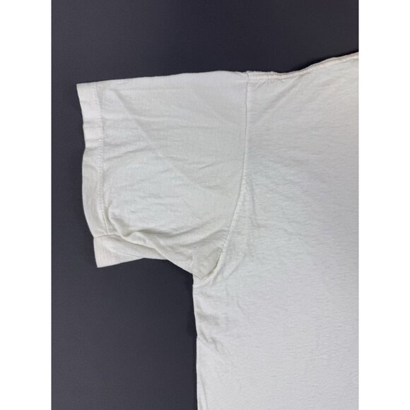 Vintage 90s New York NY Spell Out Art Logo Pattern Tribal White Shirt Short Heel - Picture 11 of 15